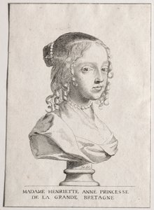 Henriette-Marie dAngleterre, hertuginne dOrleans. av Claude Mellan