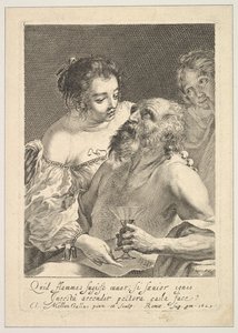 Lot og hans døtre, 1629. av Claude Mellan
