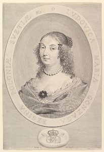 Ludovica Maria Gonzaga, dronning av Polen, 1645. av Claude Mellan
