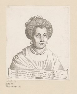 Portrett av Agathe de Chatillon av Claude Mellan