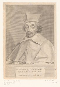 Portrett av Alphonse Louis du Plessis de Richelieu, erkebiskop av Lyon av Claude Mellan
