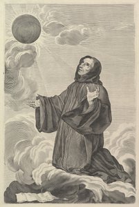 St. Benedikt i ekstase. av Claude Mellan