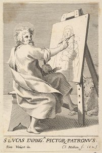St. Luke maler jomfruen, 1625. av Claude Mellan