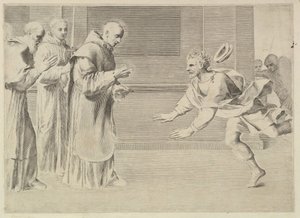 St. William, hertug av Aquitaine, konvertert av St. Bernard. av Claude Mellan