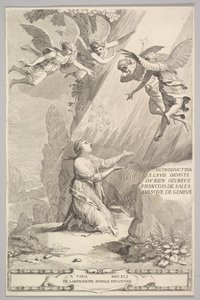 Tittelside for François de Sales, Introduction to the Devout Life, 1641. av Claude Mellan
