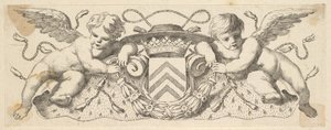 To kjeruber med armene til kardinal Richelieu, før 1642. av Claude Mellan