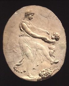 Bacchante og en spedbarnssatyr