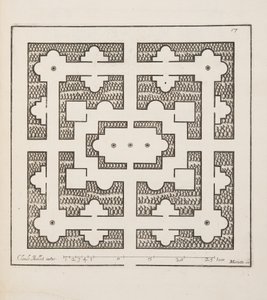 Design for Parterre, fra Theatre des Plans et Jardinages, pub.1652 (gravering) av Claude Mollet