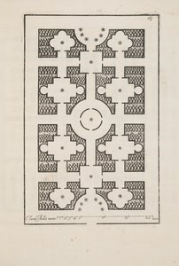 Design for Parterre, fra Theatre des Plans et Jardinages, pub.1652 (gravering) av Claude Mollet
