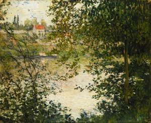 En utsikt gjennom trærne på øya La Grande Jatte; Gjennom trærne, øya La Grande Jatte, 1878 av Claude Monet