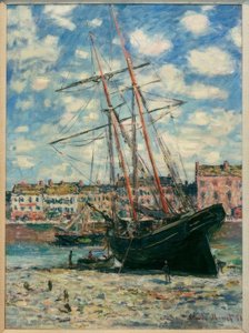 Båt échoué à Fecamp (skip lagt på kjøl i Fecamp) av Claude Monet