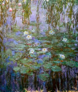 Blå vannliljer (detalj) av Claude Monet