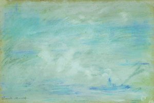 Båt på Themsen, diseffekt; Båt på Themsen, tåkeeffekt, 1901 av Claude Monet
