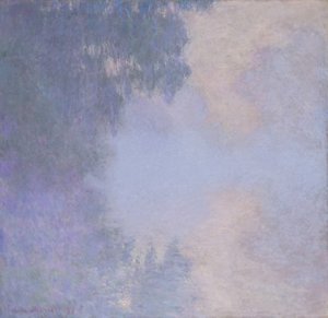 Gren av Seinen nær Giverny Mist, 1897. av Claude Monet