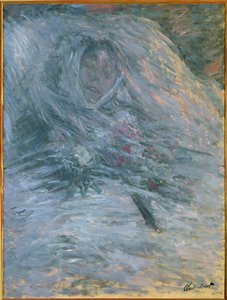 Camille på dødsleiet (olje på lerret) av Claude Monet