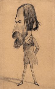 Karikatur av Auguste Vacquerie, ca. 1859 (grafitt med sletting på brunt vevd papir) av Claude Monet