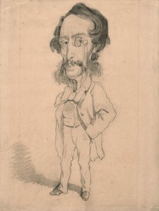 Karikatur av Mario Uchard, ca. 1858 (grafitt med innslag av sletting og stumping på brunt vevd papir) av Claude Monet