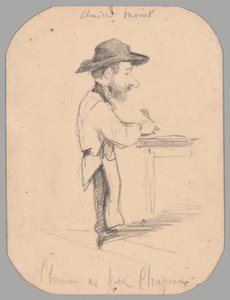 Karikatur av en mann i den lille hatten av Claude Monet