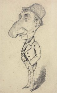 Karikatur av en mann med stor nese av Claude Monet