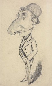 Karikatur av en mann med stor nese av Claude Monet