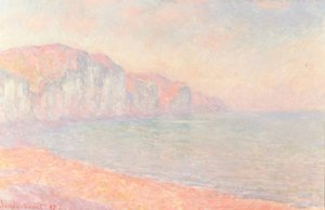 Cliffs of Pourville, om morgenen av Claude Monet