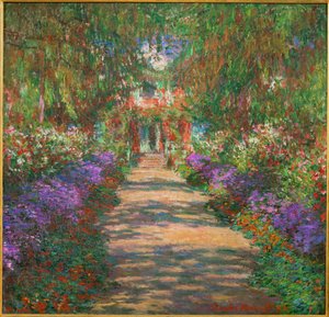 Hage i Giverny (maleri på lerret) av Claude Monet