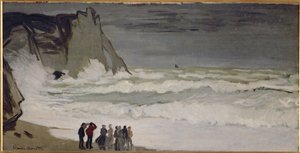 Grov sjø ved Etretat (olje på lerret) av Claude Monet