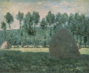 Høystakker nær Giverny, ca. 1884-89 av Claude Monet