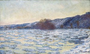Isflak ved skumring, 1893. av Claude Monet
