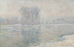 Is, hvit effekt av Claude Monet