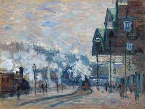 Gare Saint-Lazare, utvendig utsikt, 1877. av Claude Monet