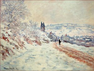 La Route de Vetheuil, Effet de Neige (Die Straße nach Vethe av Claude Monet