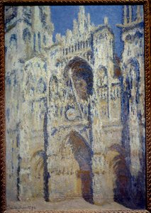 La cathedrale de Rouen, le portal et la tower Saint Romain, plein soleil harmony bleu et gull Maleri av Claude Monet (1840-1926) 1893 Søn. 1,07 x 0,73 m Paris, musee d