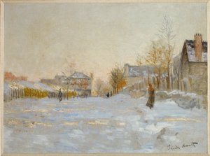 Snø i Argenteuil (olje på lerret) av Claude Monet