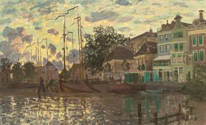 Dammen i Zaandam, om kvelden av Claude Monet