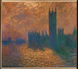 Parlamentet i London, stormfull himmel (olje på lerret) av Claude Monet