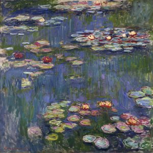 Vannliljer ved Giverny - Maleri av Claude Monet (1840-1926), olje på lerret av Claude Monet