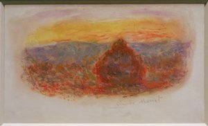 Slipestein, solnedgang av Claude Monet