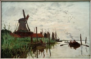 Mølle i Zaandam av Claude Monet