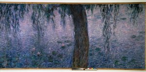 Nympheas, lys morgen med Triptych willows høyre del. Maleri av Claude Monet (1840-1926) 1914-1926 Dim. 2 x 4,25 m. Paris. Orangerie museum av Claude Monet