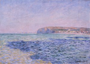Shadows on the Sea, Cliffs at Pourville (Dieppe, Seine Maritime, Frankrike) (Shadows on the Sea - The Cliffs at Pourville) - Maleri av Claude Monet (1840-1926), olje på lerret, 57x80 cm av Claude Monet