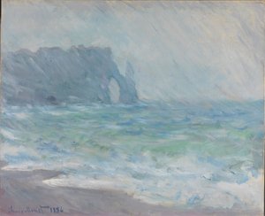 Regn i Étretat av Claude Monet