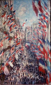 Rue montorgueil i Paris av Claude Monet