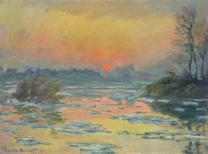 Solnedgang over Seinen (Coucher de Soleil sur la Seine). 1880 av Claude Monet