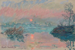 Solnedgang ved Lavacourt; Solnedgang ved Lavacourt, 1880 av Claude Monet