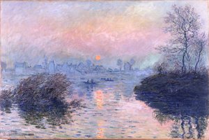 Solnedgang på Seinen ved Lavacourt, vintereffekt