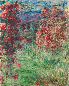 Huset på Giverny under rosene; Huset i rosene, 1925 av Claude Monet