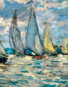 Båtene eller regattaen i Argenteuil (detalj) rundt 1874 av Claude Monet