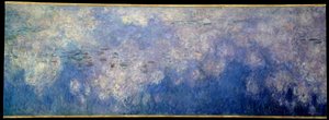 Nymfeene; skyene. Sentral del av triptyken malt i Giverny. Maleri av Claude Monet (1840-1926) av Claude Monet