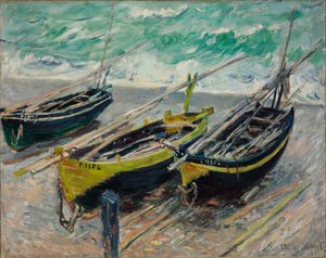 Tre fiskebåter av Claude Monet